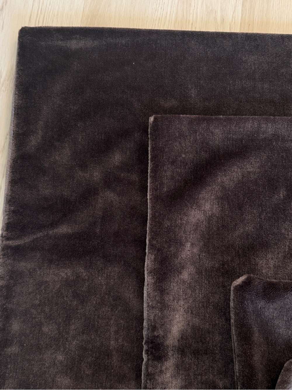 SET OF 4 Restoration Hardware velvet Gray brown mohair cotton Pillow cover case - Picture 2 of 5